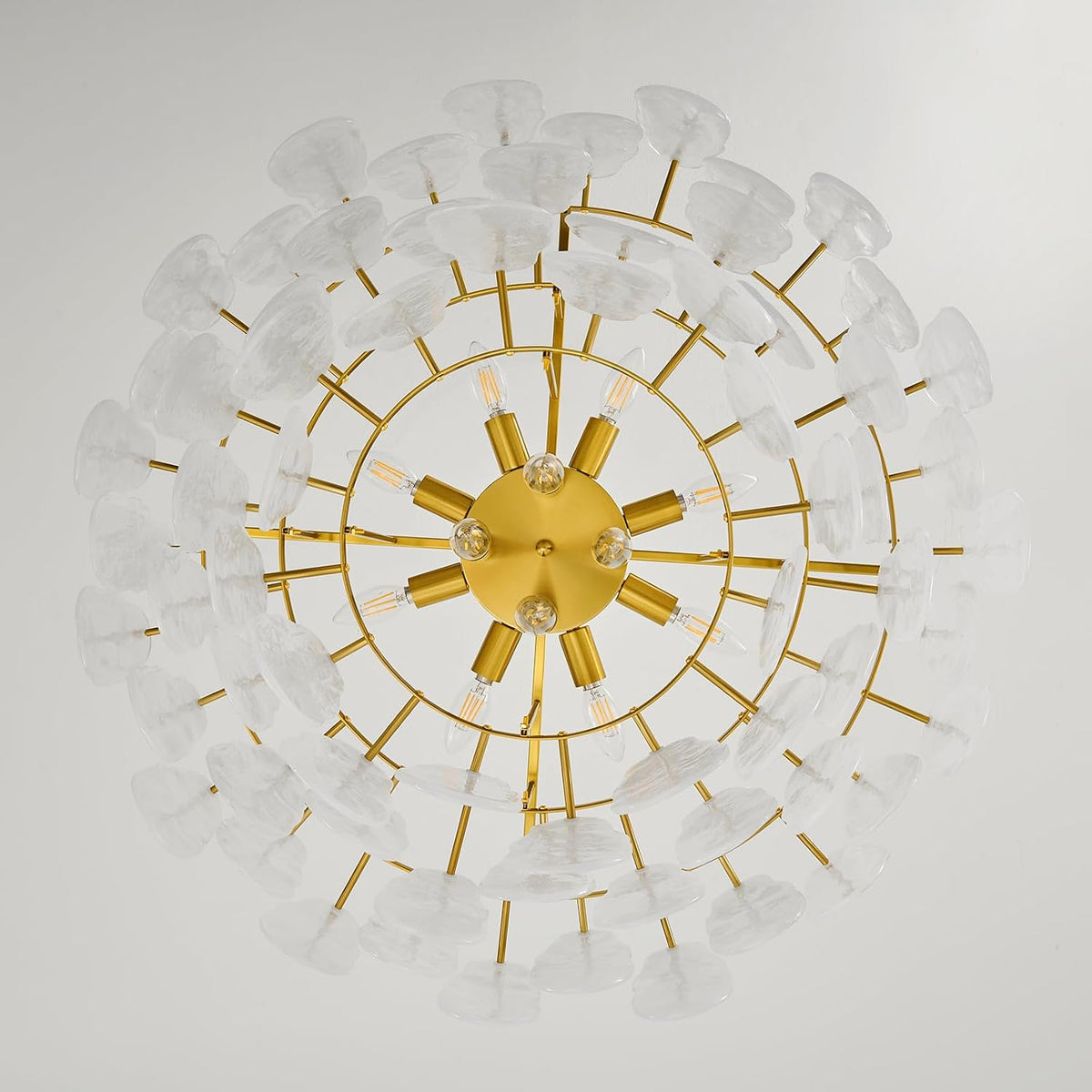 Modern Large Cloud Glass Chandeliers, 31.5" Gold Luxury Crystal Chandelier