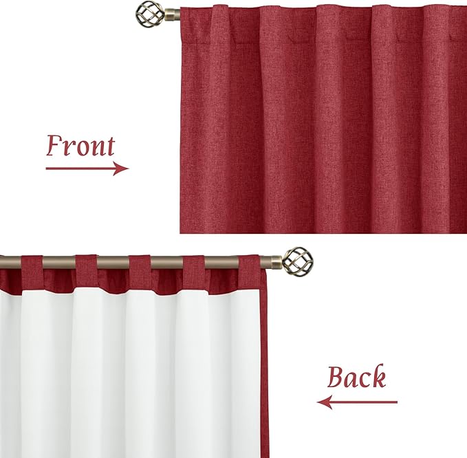LAMIT Linen 100% Blackout Window Curtains