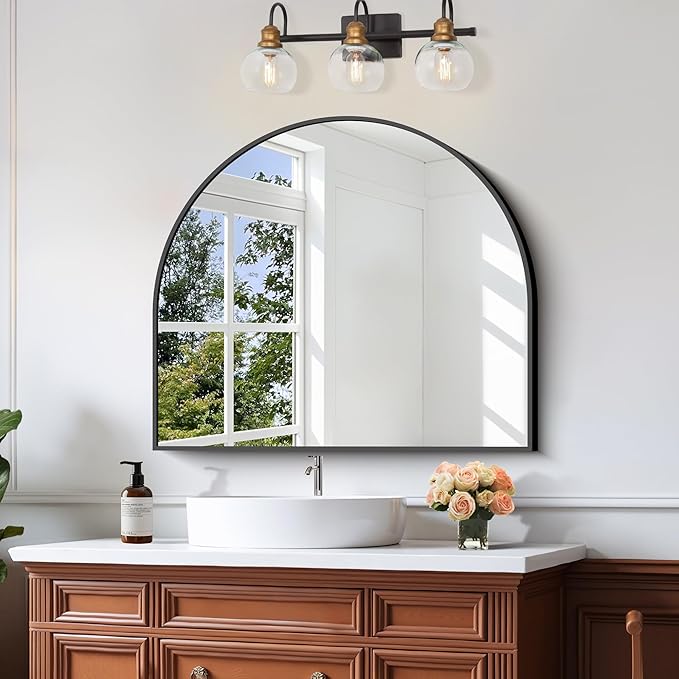 CIRCUMI Arched Wall Mirror, Metal Frame, Large Size