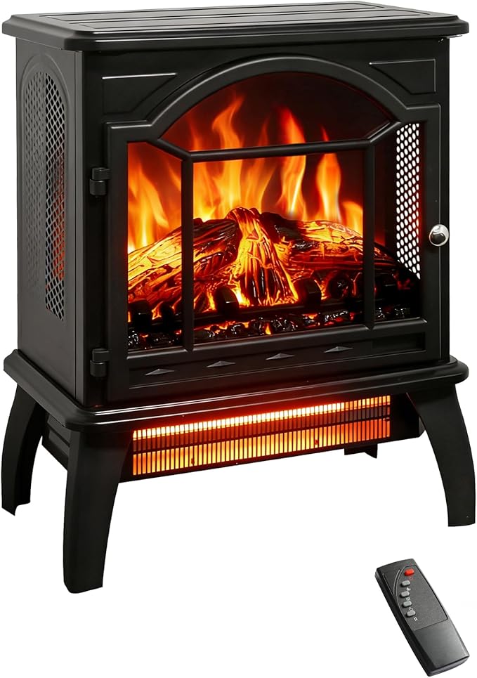 18" Electric Fireplace Stove, Freestanding Fireplaces Heater