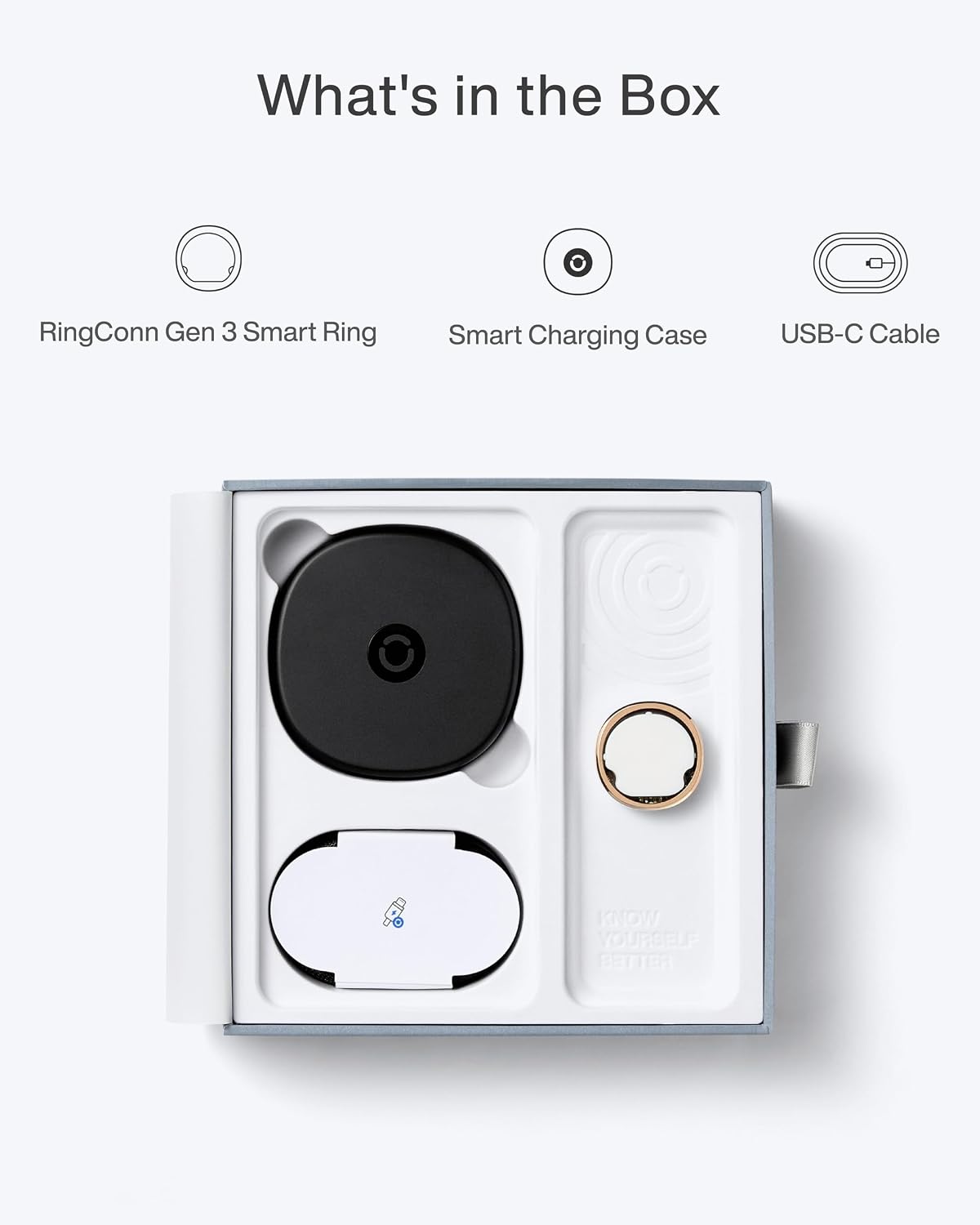 RingConn Gen 3 Smart Ring - Vascular Trends(Size 9, Matte Black)
