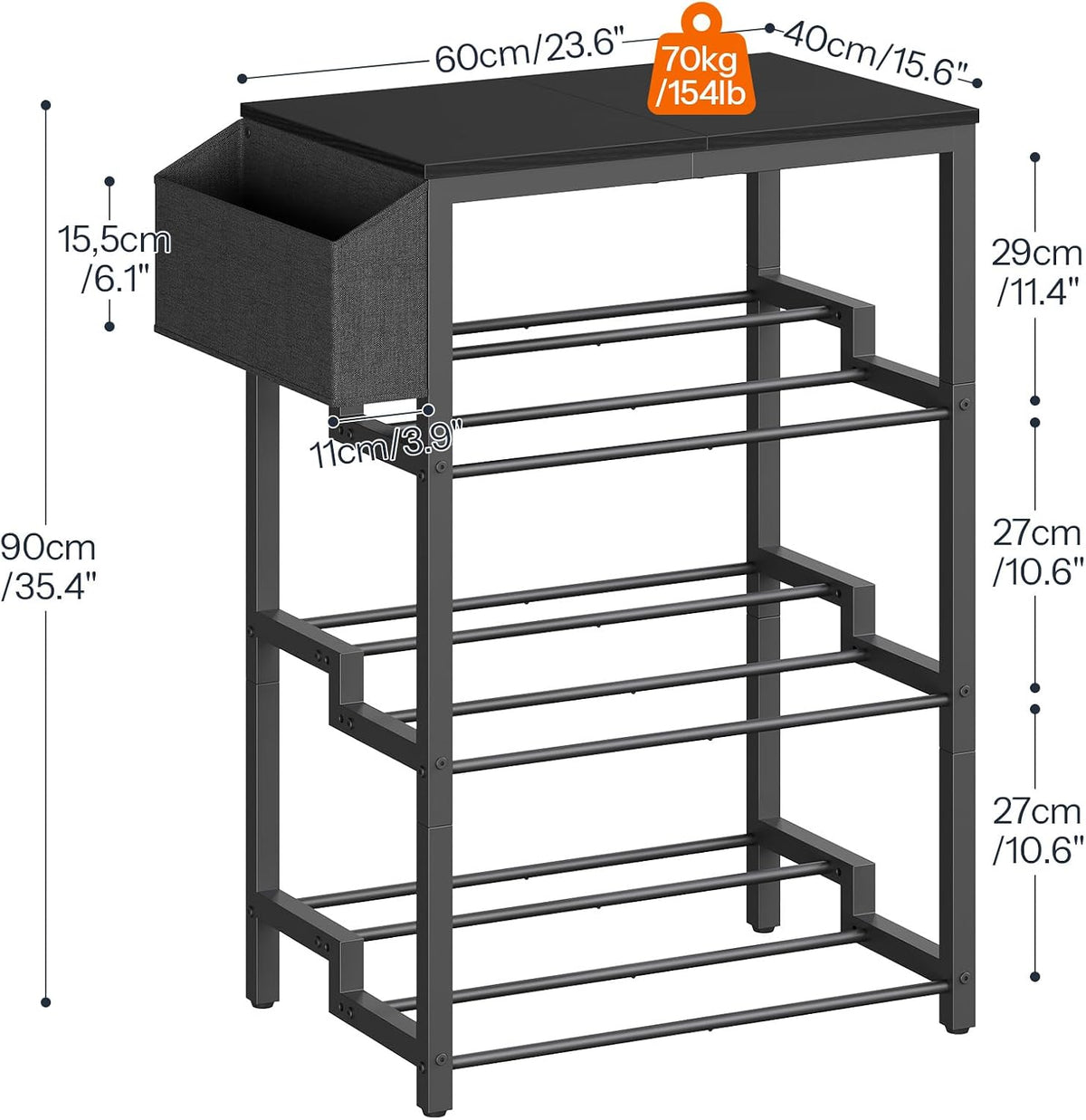 HOOBRO 3D Printer Stand with Filament Storage Rack, Holds 48 Spools, Black