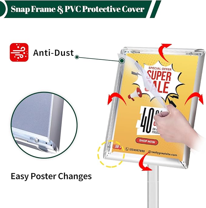 Mutualsign 3Pcs Heavy Duty Pedestal Sign Holder