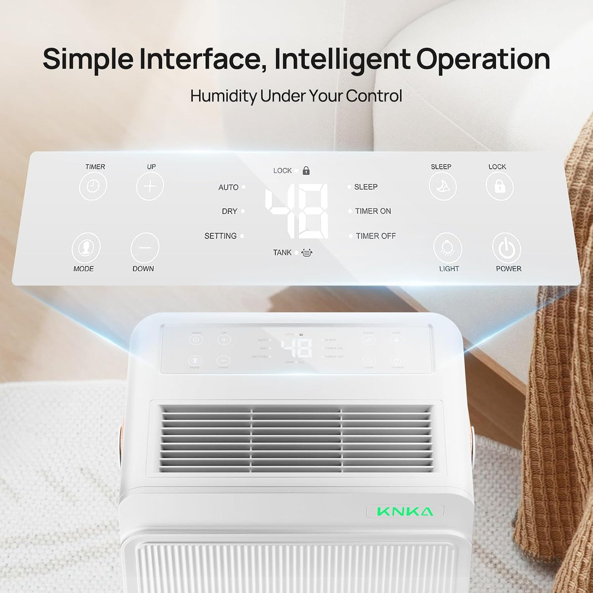 KNKA Energy Star 5000 Sq.Ft Dehumidifier for Basement, Max 74 Pint/Day