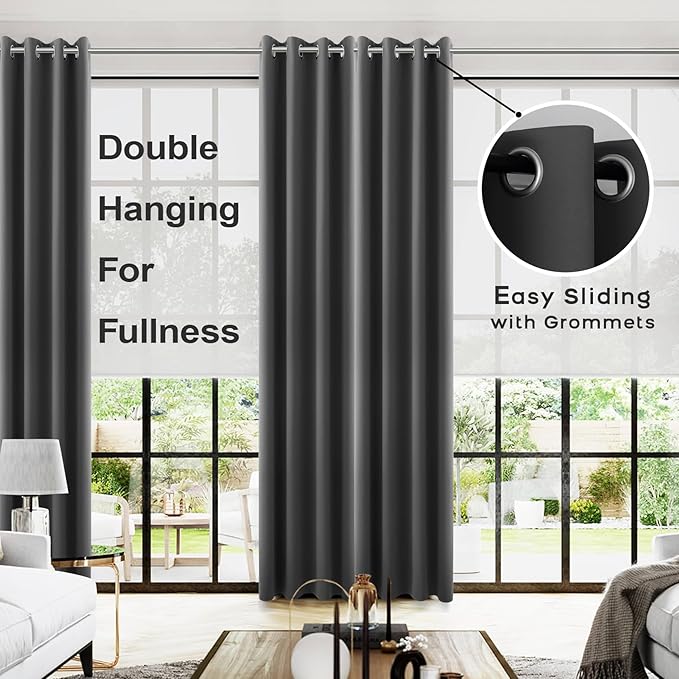 Slate Grey Curtains 108 Inches Long