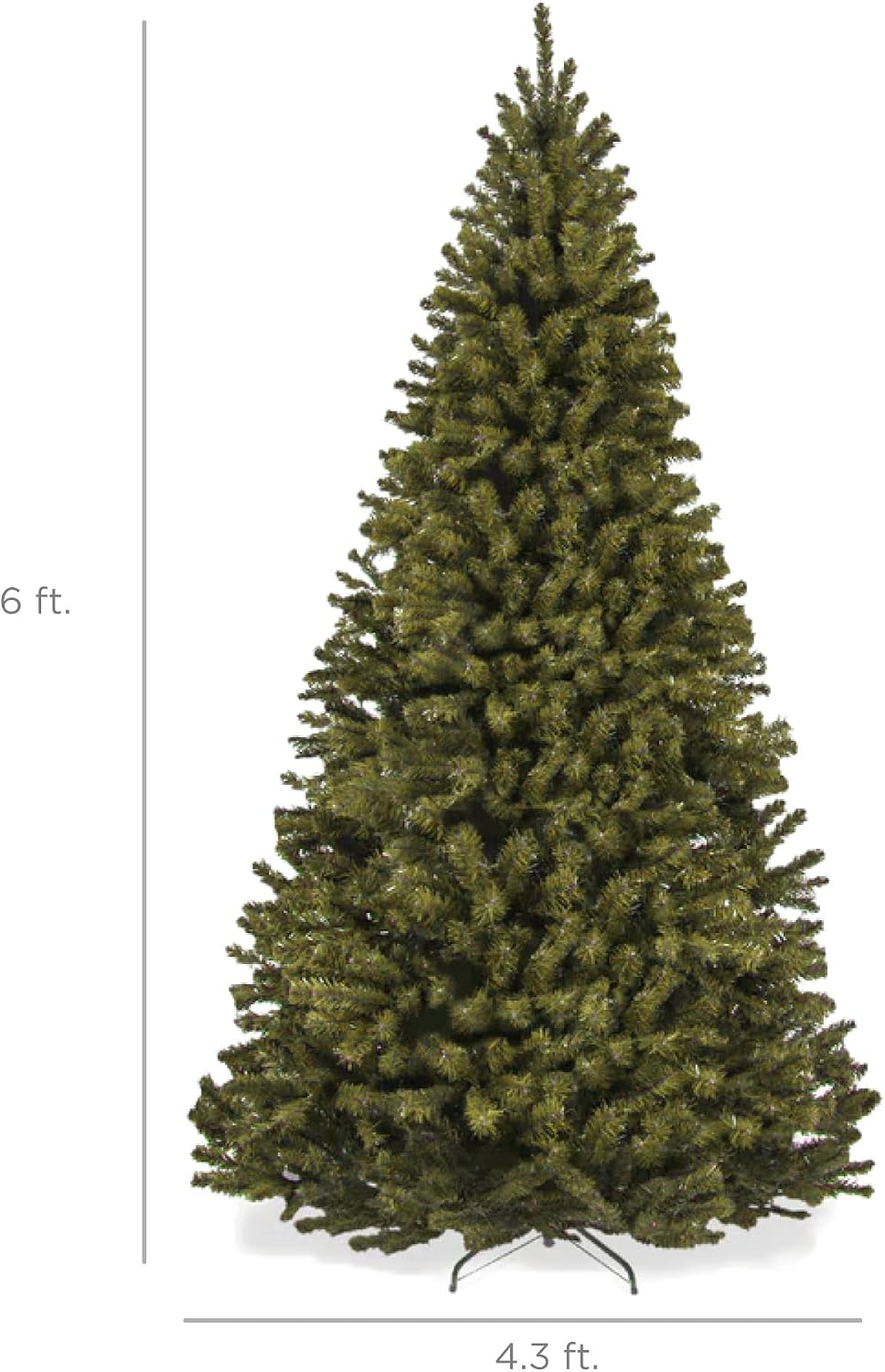 Best Choice Products Artificial Christmas Tree, 6ft Premium Unlit Realistic S...