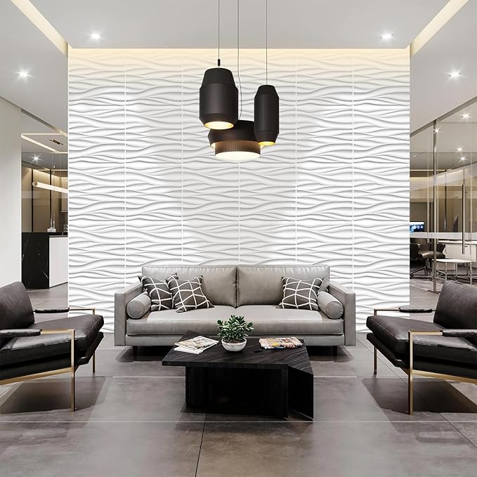 STICKGOO Wave Wall Panels for Interior Wall Decor, Paintable 3D Wall Decor (1...