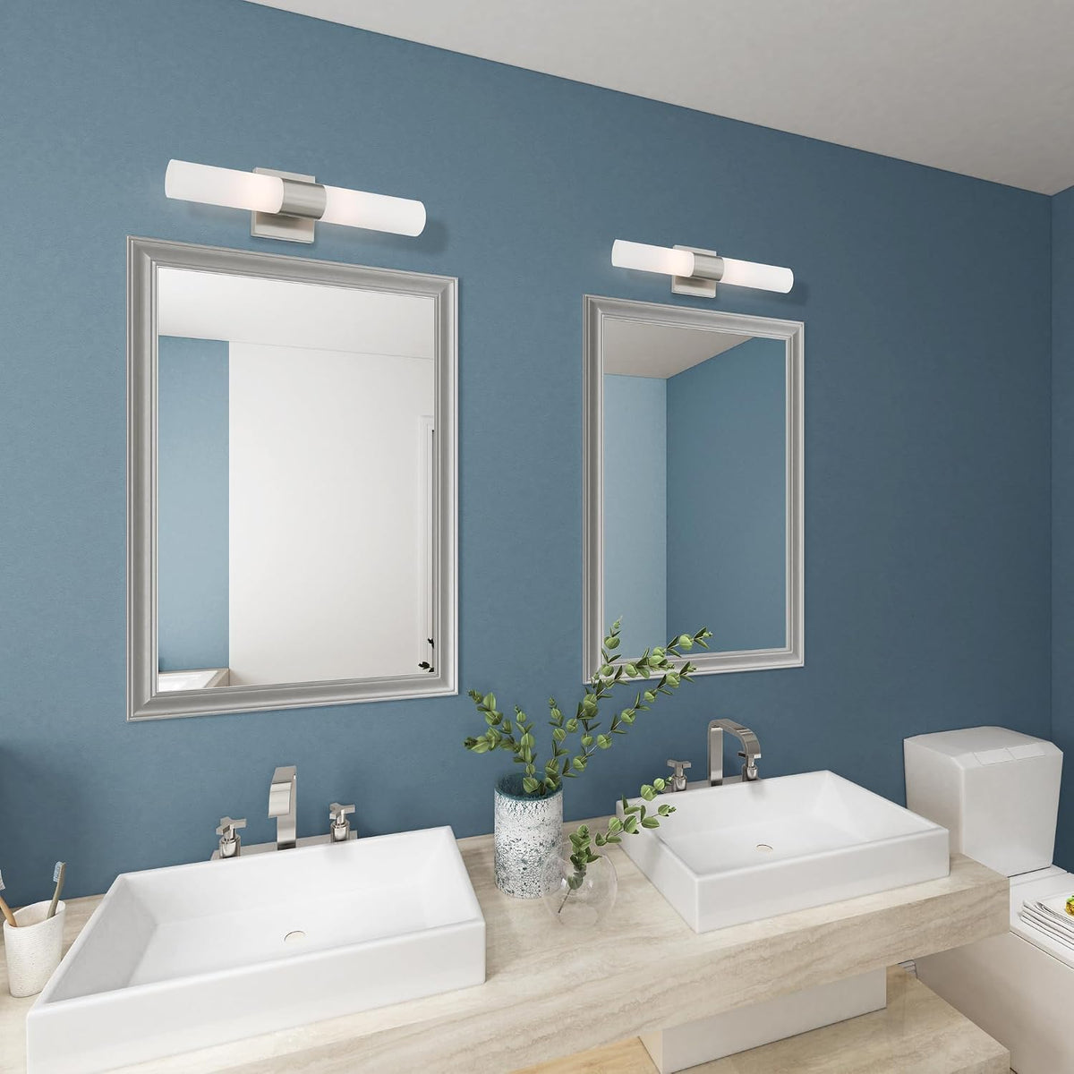 Livex Lighting 10102-91 Aero 2-Light Bath Light, Brushed Nickel, 4.5''...