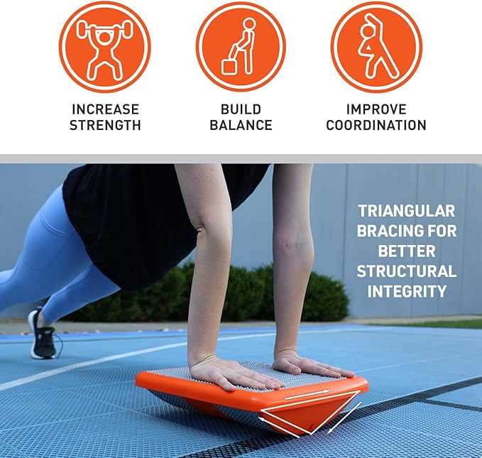 Body Sport Rocker Board for Balance Training, Standing Desk, Physical Therapy...