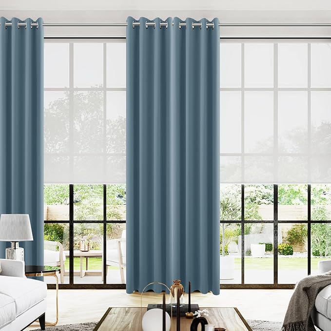 KOUFALL 108 Inch Long Blackout Curtains
