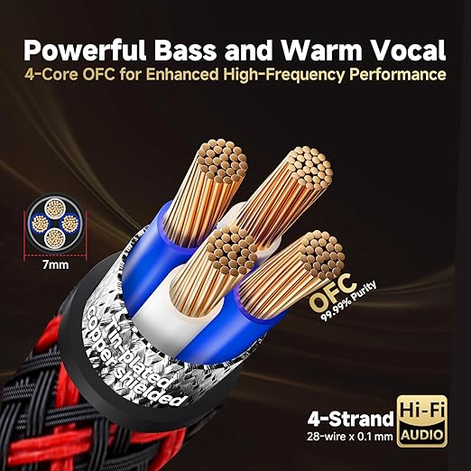 TODN Shielded RCA Audio Cables Audiophile Male to Male OFC RCA Stereo Cable