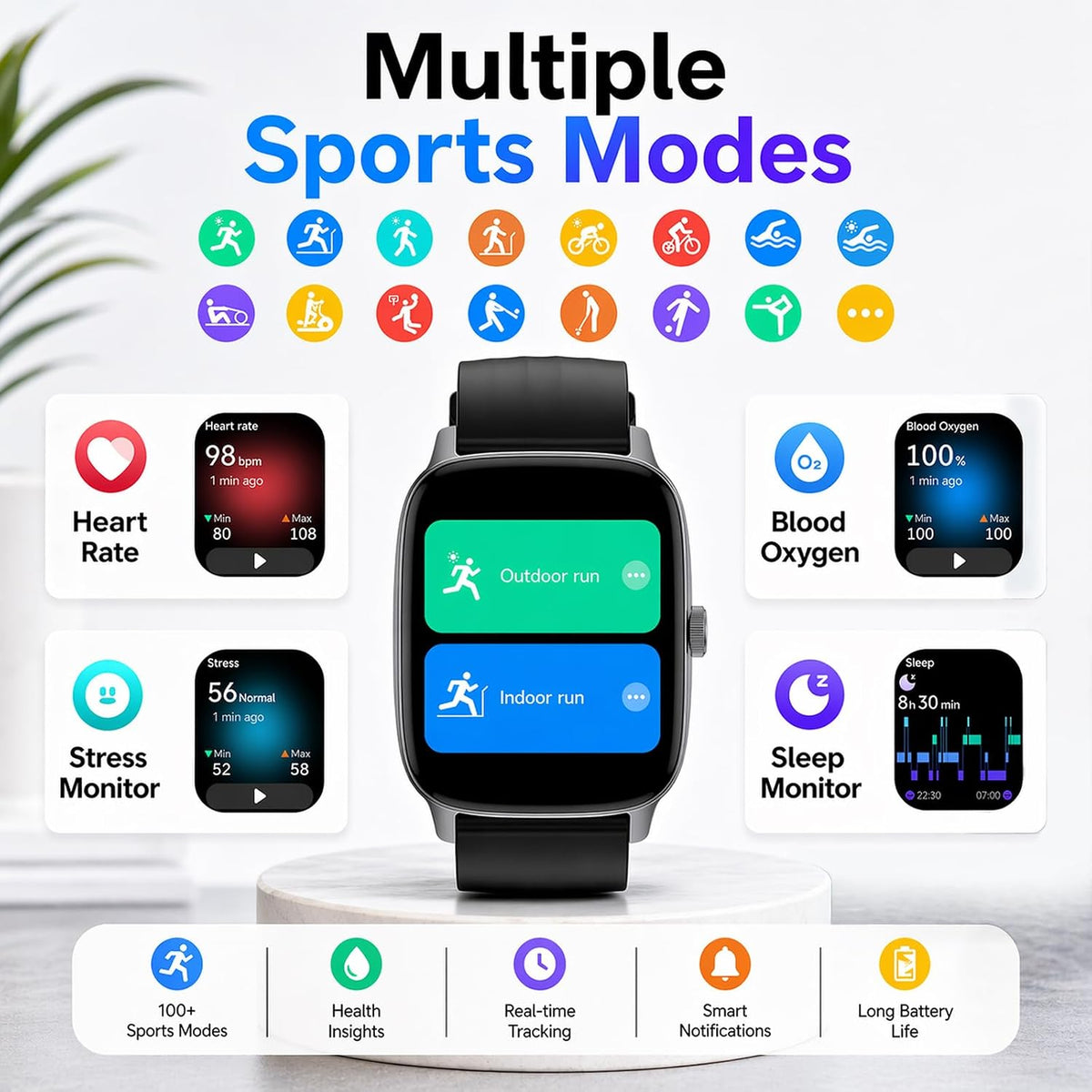 Pedometer Watch Senior Friendly No App No Phone Required, Activity Tracker