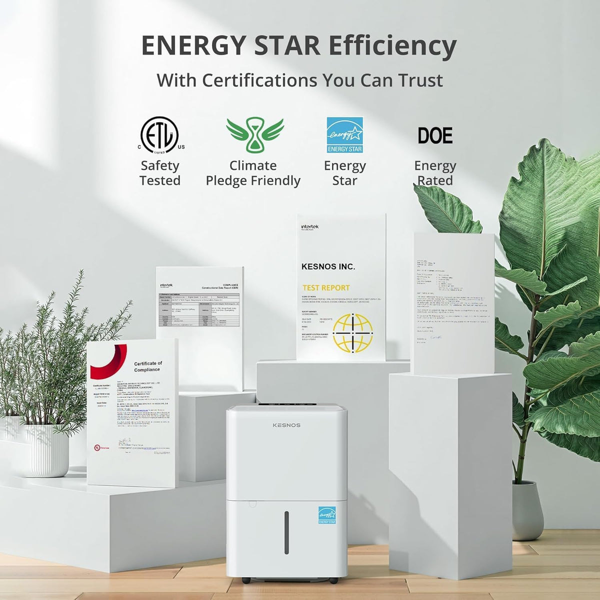 Kesnos 2,500 Sq. Ft. Energy Star Dehumidifier for Basement with Drain Hose