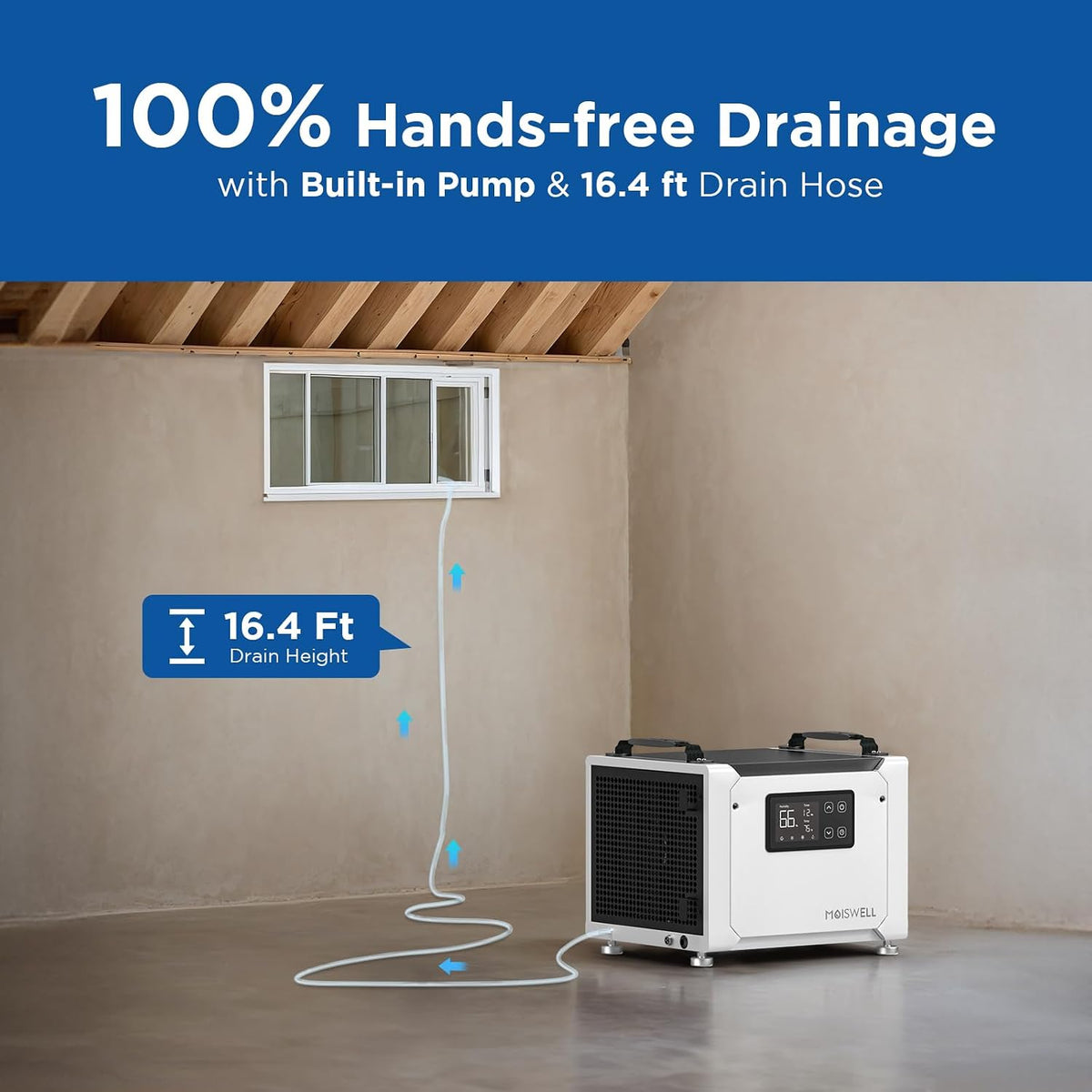 70 Pints Commercial Dehumidifier with Pump for Crawlspace Basement