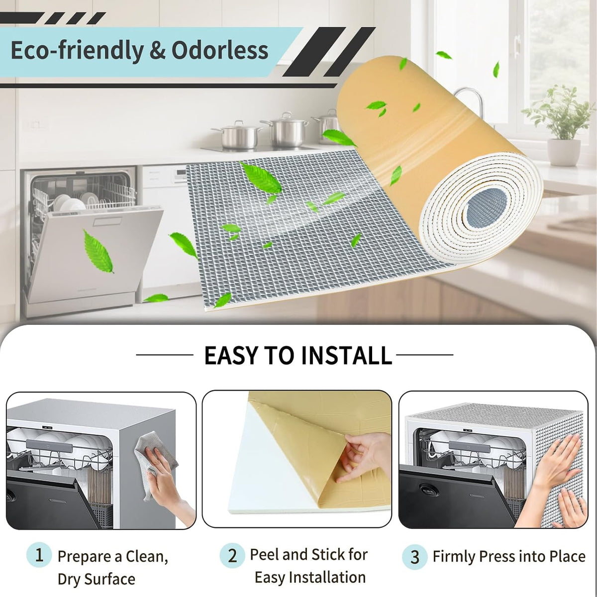 TroyStudio Dishwasher Sound Insulation Blanket, 13" x 157" x 0.2&qu...