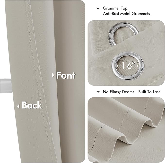 MIULEE Natural Blackout Curtains