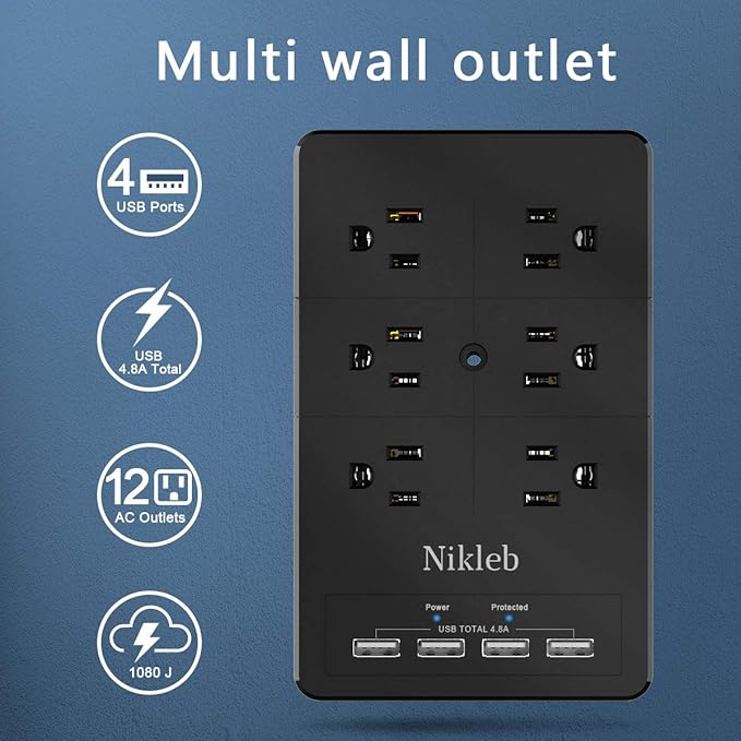 Surge Protector Nikleb, Wall Outlet