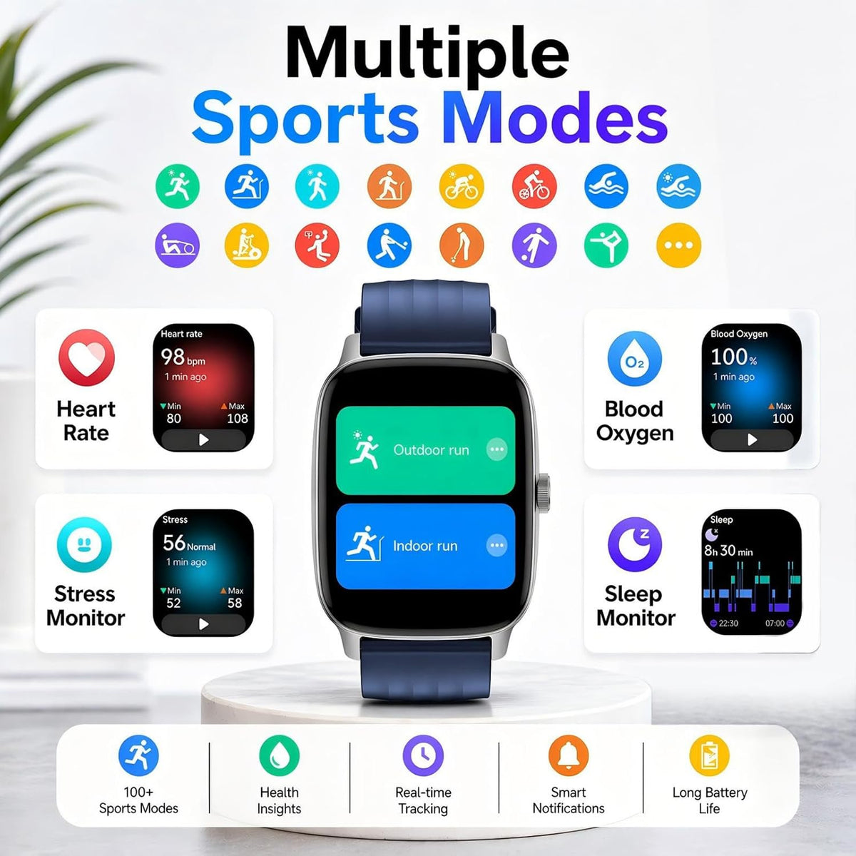 Pedometer Watch Senior Friendly No App No Phone Required, Activity Tracker