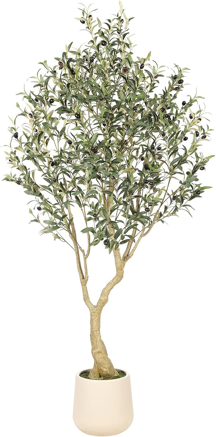 6ft Artificial Olive Tree with Tall Exquisite Planter