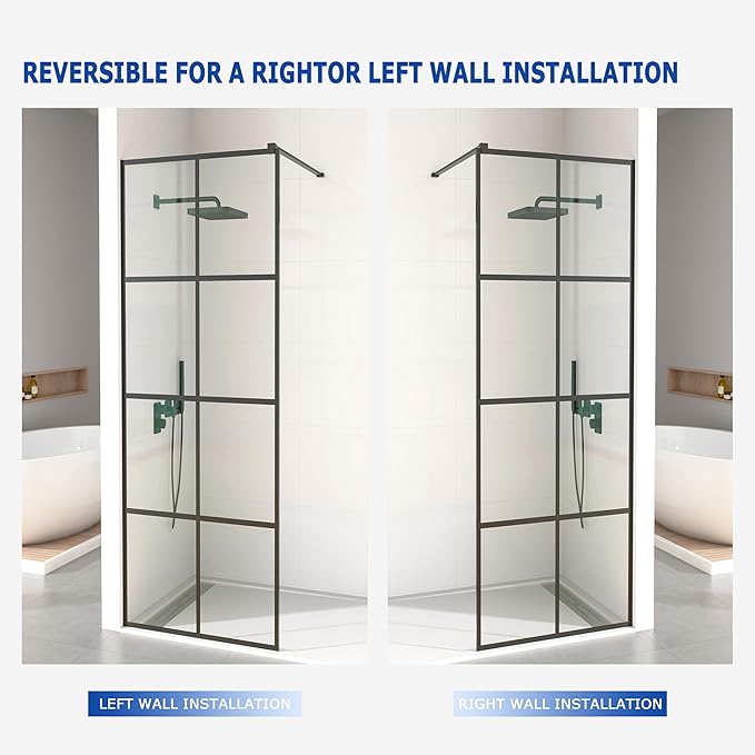 Mainzel 24" W x 76" H Fixed Shower Glass Panel, Frameless 3/8"...