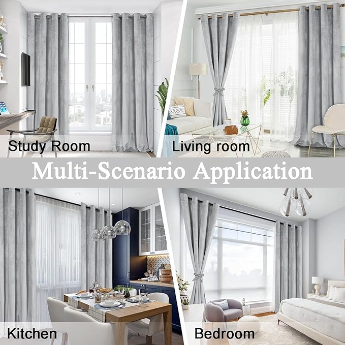 JIUZHEN Velvet Curtains for Living Room