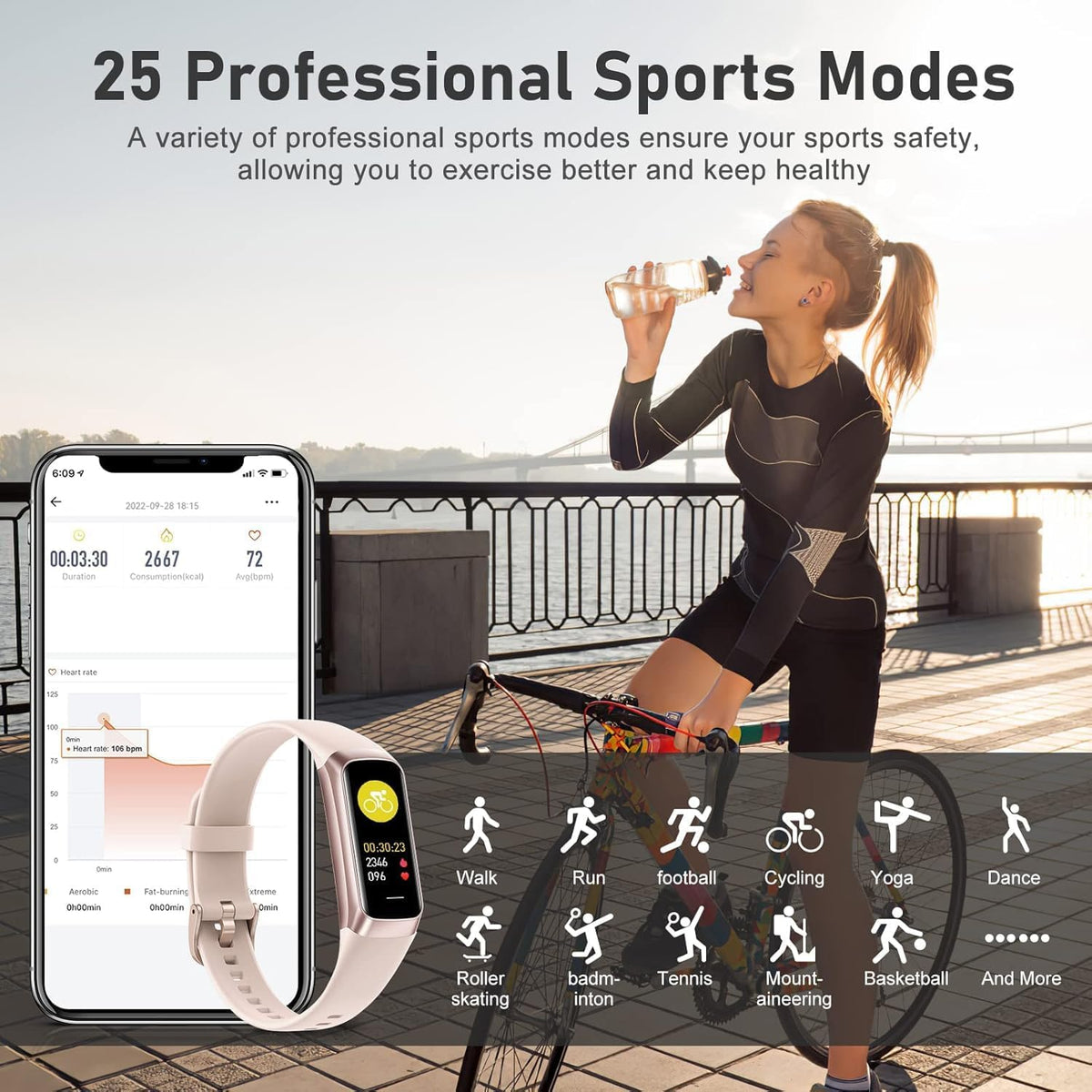 Fitness Tracker with Step Counter/Calories/Stopwatch, Activity Tracker, Healt...