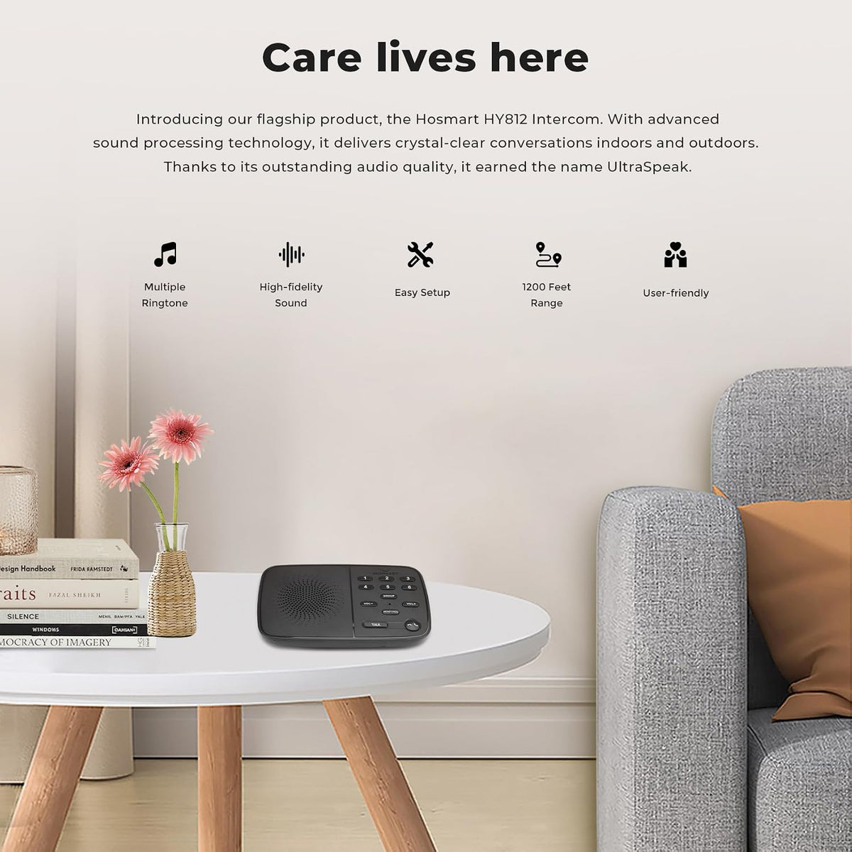 Hosmart UltraSpeak Pro Intercoms Wireless for Home, Two-Way Real-time Interco...