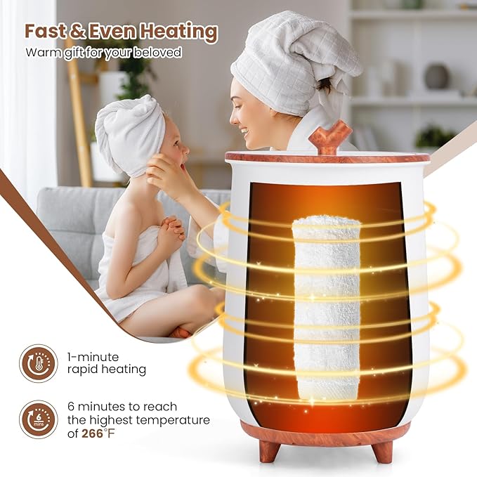 Tangkula Towel Warmer Bucket, 23L Large Luxury Bucket-Style Towel Warmer