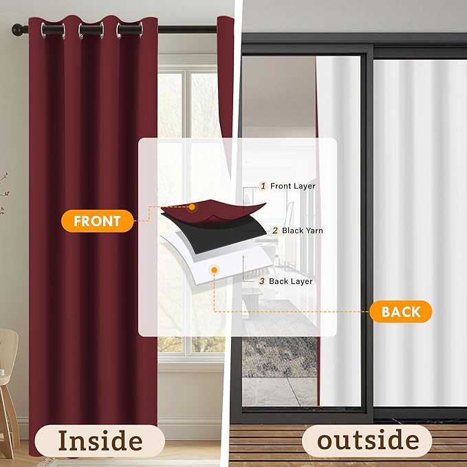 100% Blackout Curtains 84 Inch Length