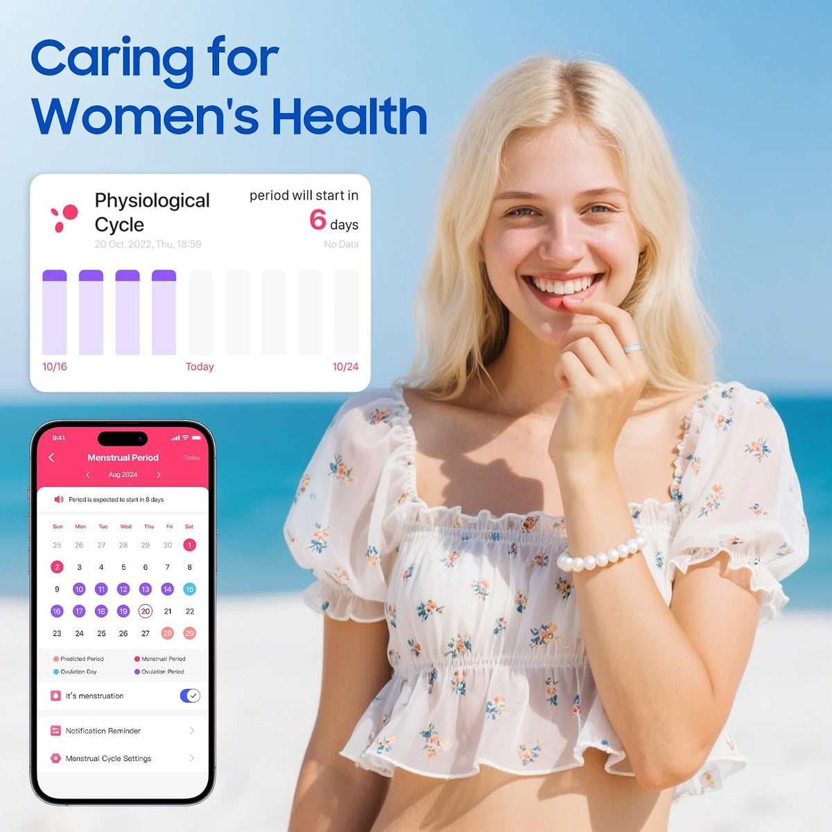 Smart Health Ring, Featuring Stress and Sleep Monitoring Functions, Compatibl...