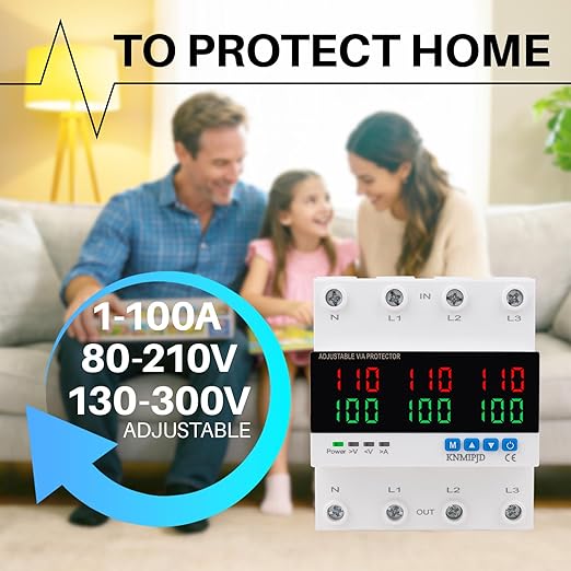 KNMIPJD Over Under Voltage Protection Device, 110V 100A Adjustable Circuit
