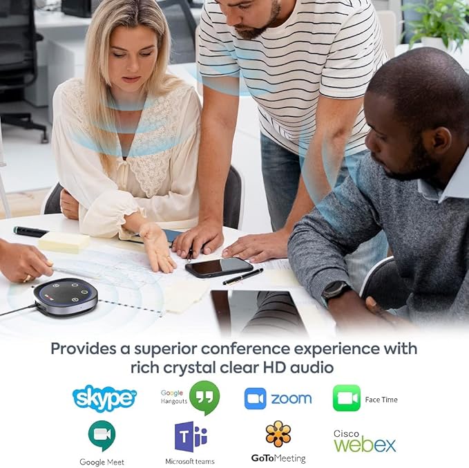 JOUNIVO USB Speakerphone, Omnidirectional Computer Speaker