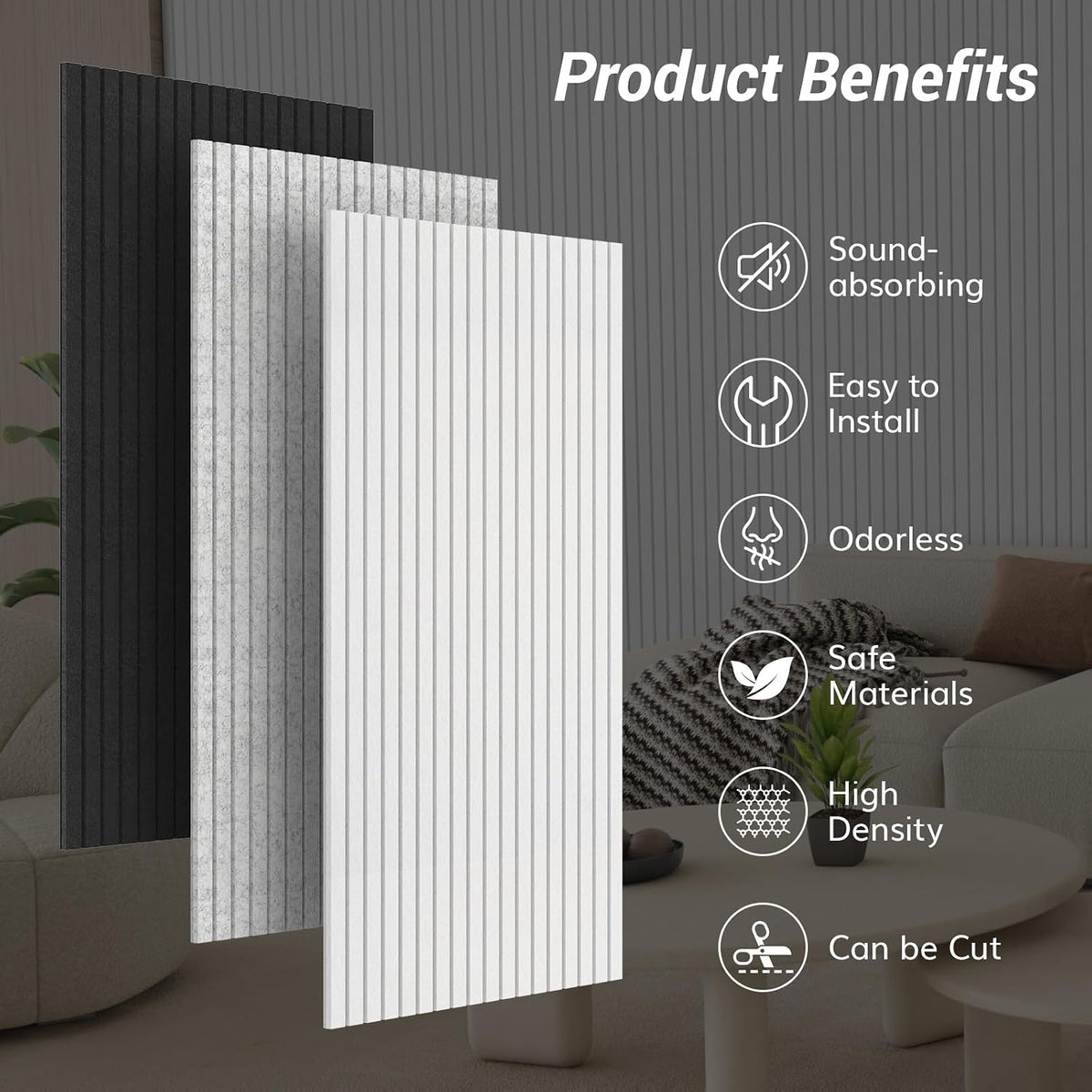 TONOR Large Acoustic Panels Self Adhesive-4 Pack 47.2" X 23.6" X 0....