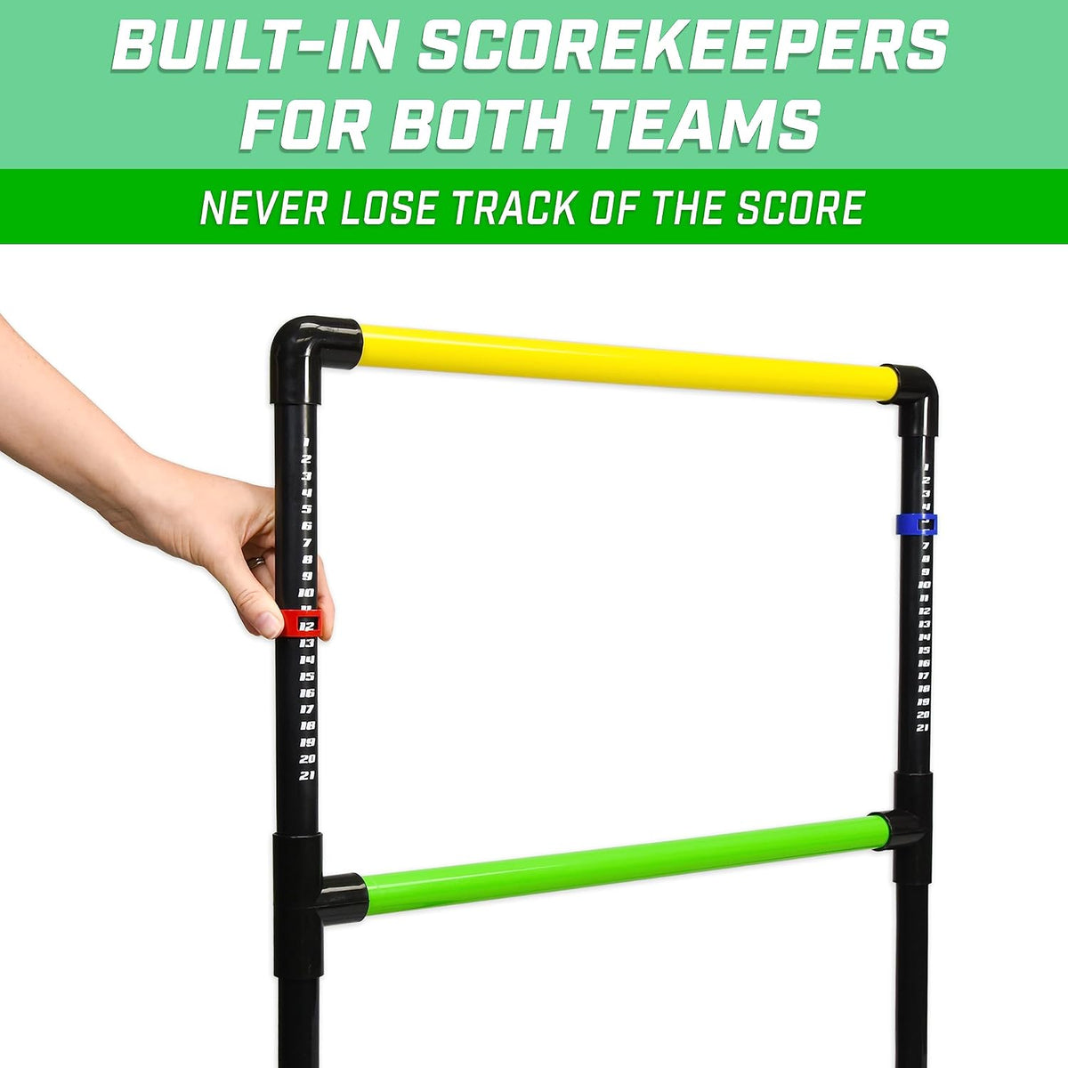 GoSports Ladder Toss Indoor & Outdoor Game Set with 6 Soft Rubber Bolo Ba...