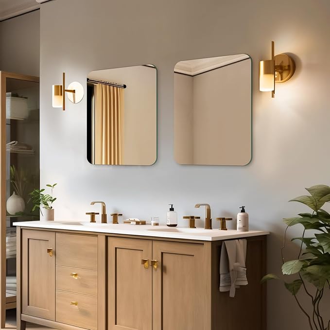 Mirrorons 18x24 Frameless Bathroom Mirror, Rounded Corner Bathroom Vanity Mirror