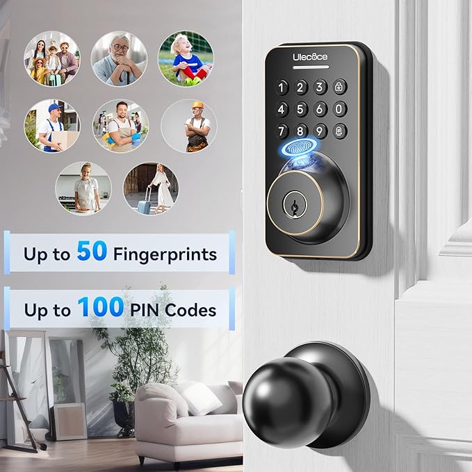 Ulecoce Fingerprint Keypad Deadbolt