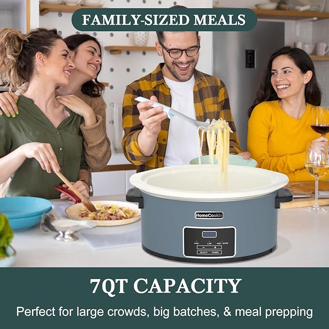 HOMECOOKIN 7-Quart Programmable Slow Cooker