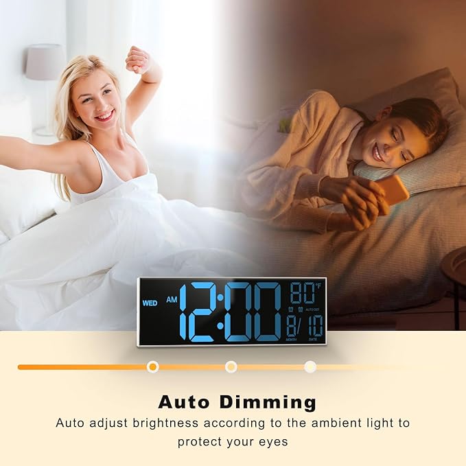 JALL 16" Large Digital Wall Mount Clock, Count Down Timer, Big LED, 8 RG...
