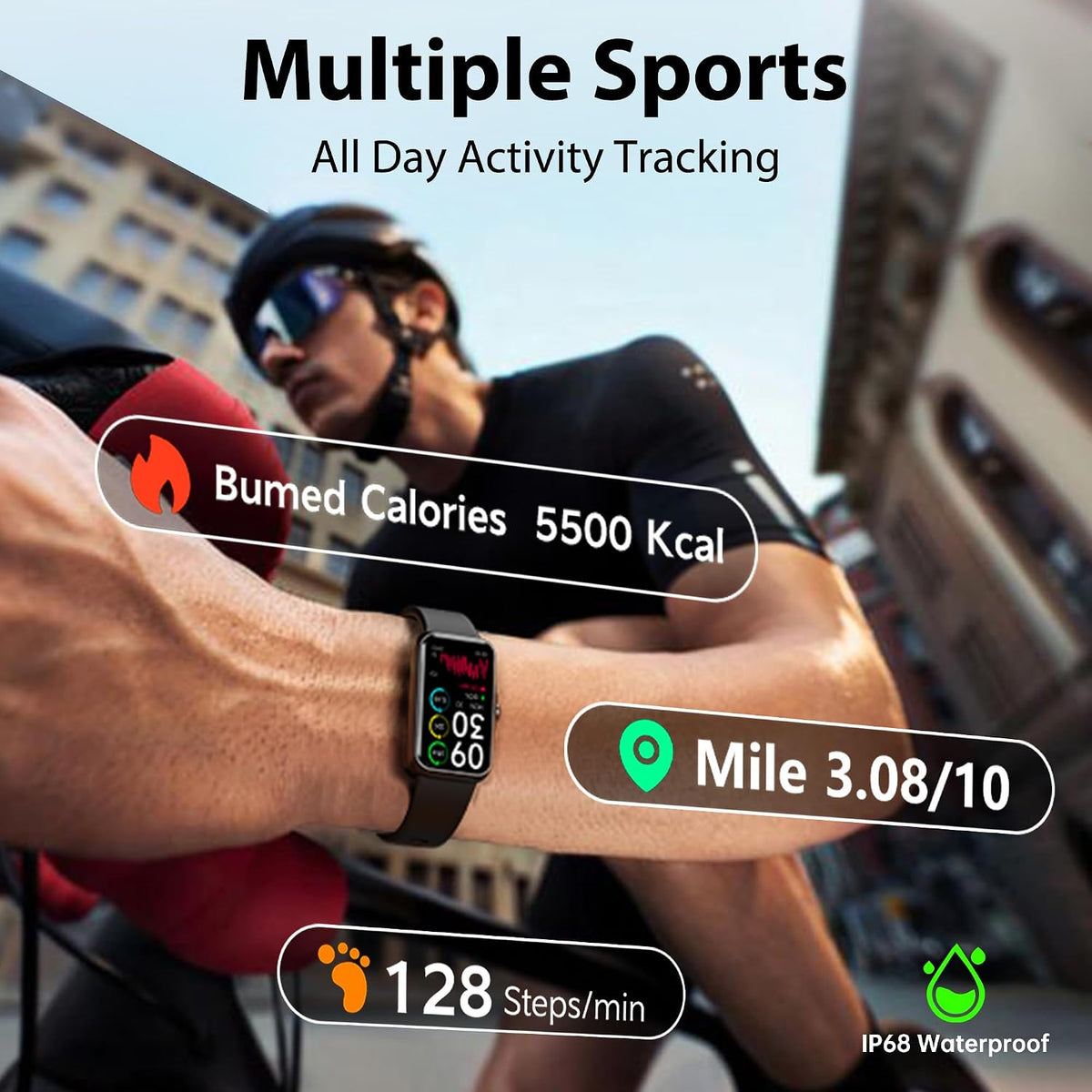 Fitness Tracker with 24/7 Continuous Heart Rate, Blood Oxy-gen Monitor, Smart...