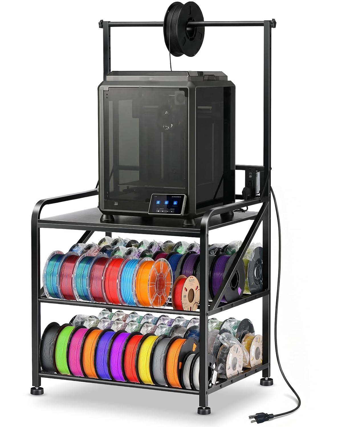 AHOWPD 3D Printer Stand with Filament Storage, Sturdy Heavy Duty Workbench