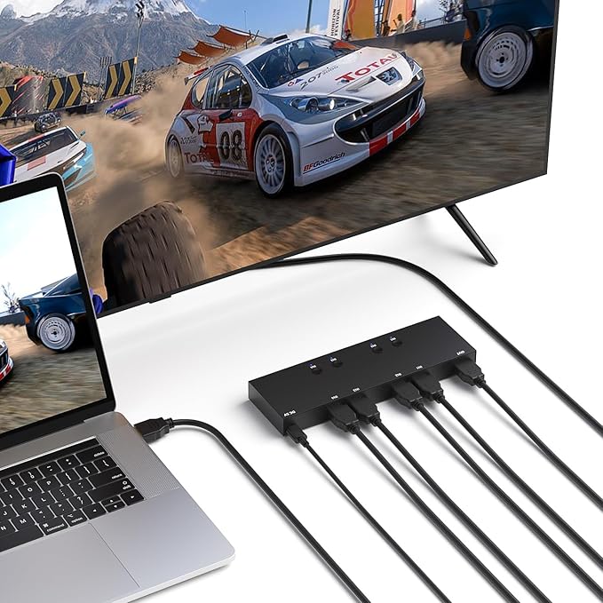 4 in 1 Out HDMI Converter with 4k@60Hz HDMI Switch & Infrared Remote Control