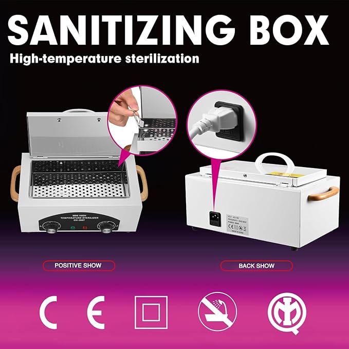 High Temperature Sterilizer Autoclave Machine 110V 300W Nail Tool Sterilizer