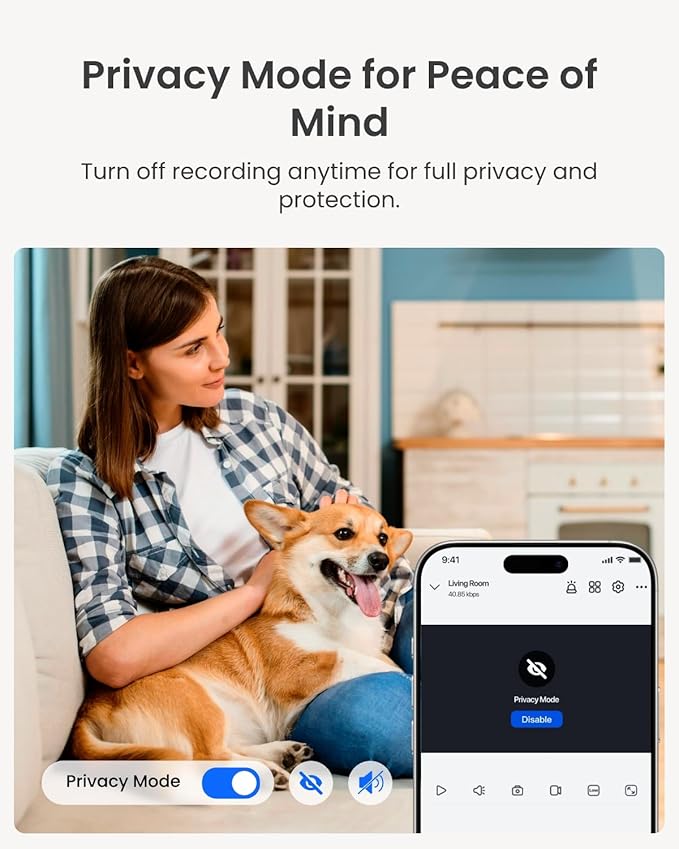 REOLINK 4MP Indoor Security Camera E1, Plug-in 2.4G Wireless WiFi 6