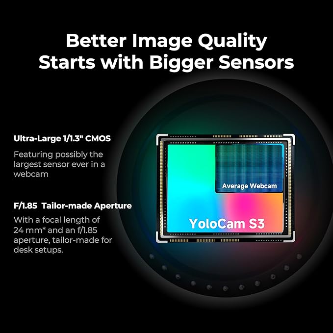 YOLOLIV YoloCam S3-4K Streaming Webcam, DSLR-Like Control, Cinematic Effects