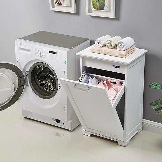 OLD CAPTAIN Tilt-Out Laundry Sorter Cabinet/Wooden Tilt Out Trash Cabinet