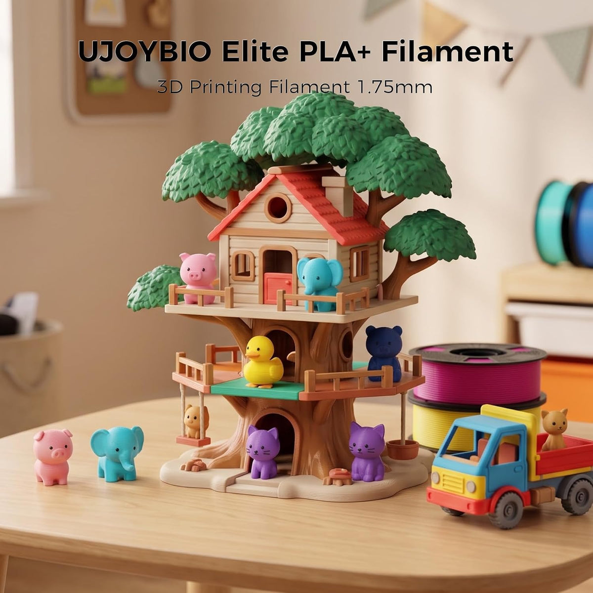 20 Color Bundle Elite PLA+ 3D Printer Filament, Multicolor Pack 4kg