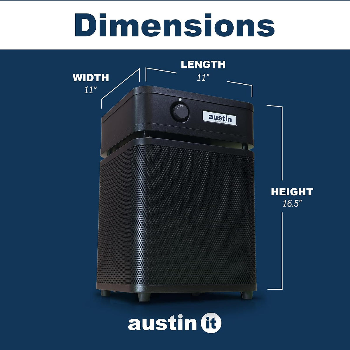 Austin Air HealthMate Plus Junior Air Purifier, Black, Model A250