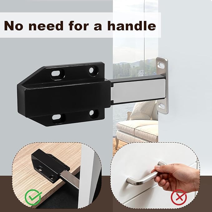 8 Pack Magnetic Push Latch, Heavy Duty Magnetic Touch Latch,