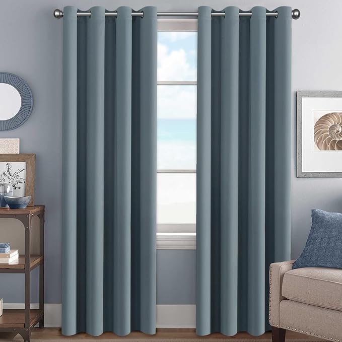 H.VERSAILTEX Blue Blackout Curtains