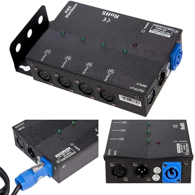 MFL. 4-Way Isolated DMX Splitter Amplifier Distributor